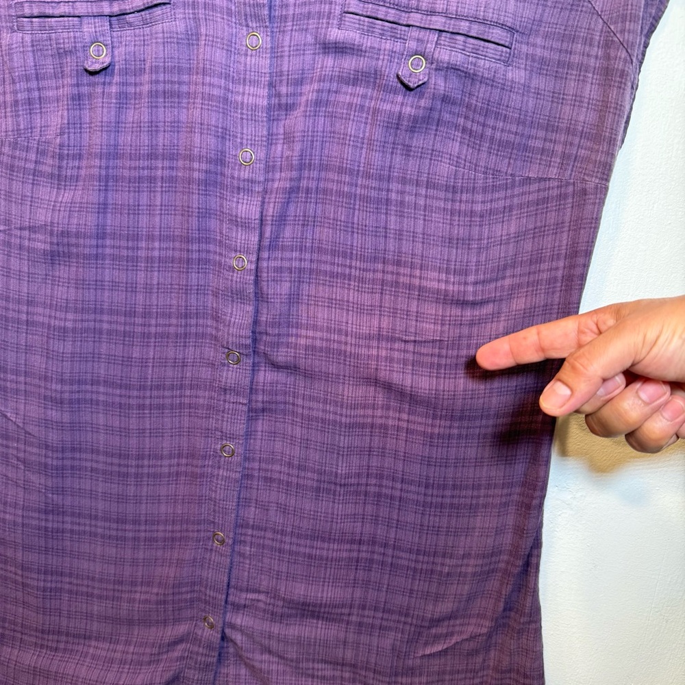 a.n.a Purple Studded Shoulders Button Down Shirt Women’s Medium Preowned Great - Picture 3 of 10